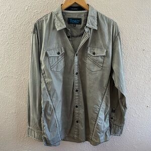 Men's Roar Dress Shirt Long sleeve Gray Size XL